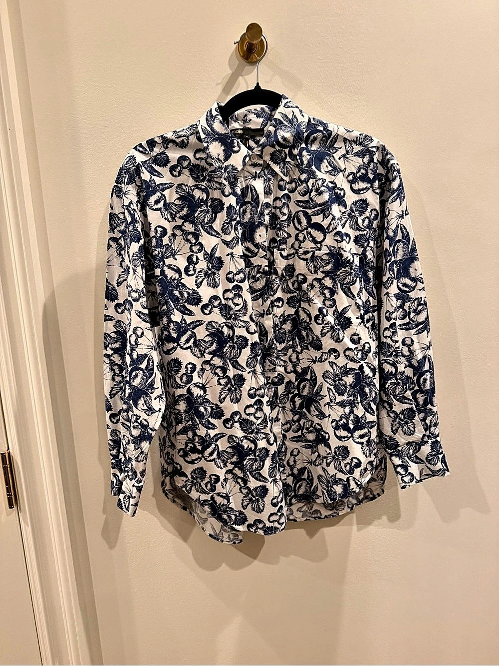 Maje Blue & White Floral Set Print Skirt Size 36 Shirt size 0
